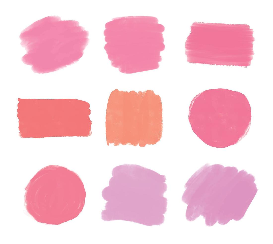 pinceladas rosadas y desnudas pintadas con fondo de acuarela. arte abstracto pincel pintura textura color rosa. vector