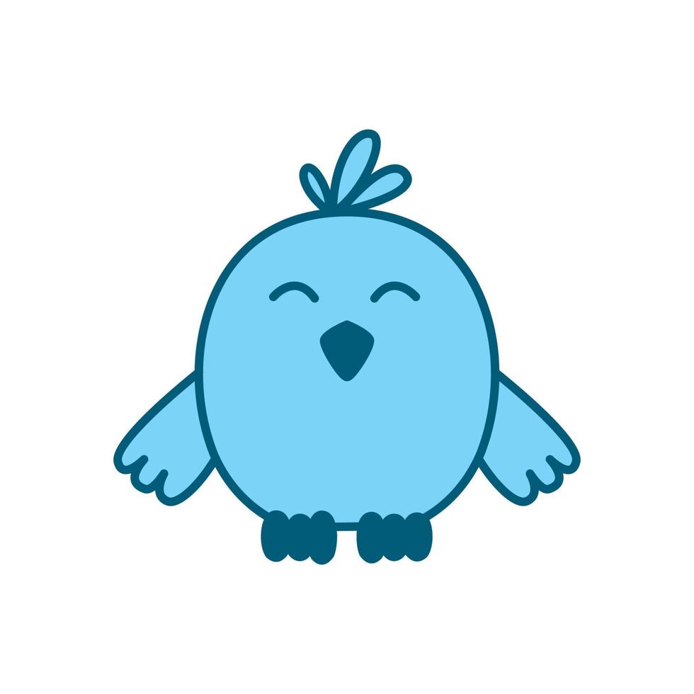 animal little bird or cheeper or nestling or poult  cute cartoon logo icon illustration vector