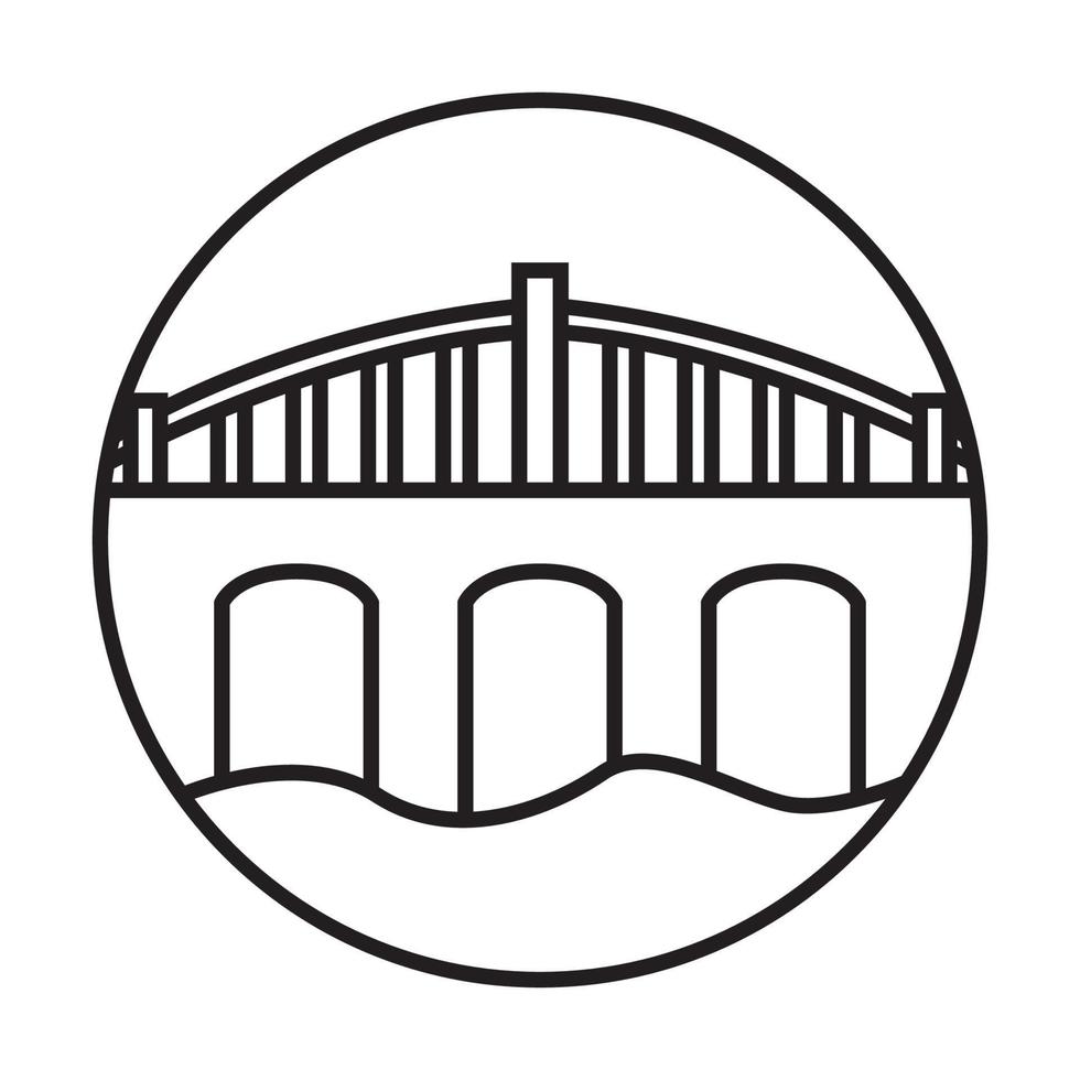 puente de línea con diseño de logotipo de presa símbolo gráfico vectorial icono signo ilustración idea creativa vector