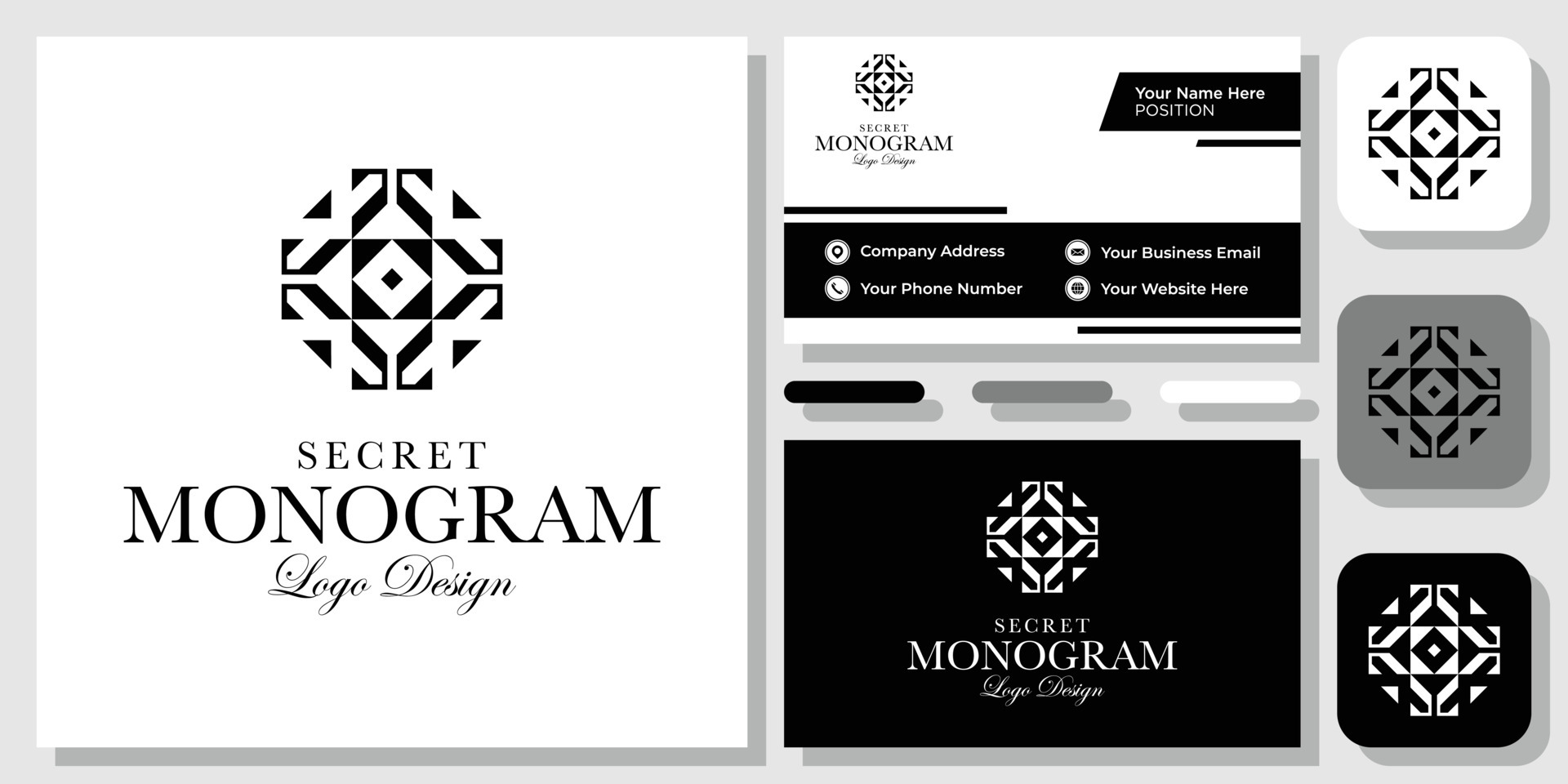 Initial Letter K Vintage Monogram Geometric Square Retro Classic Logo  Design with Business Card Template 5489683 Vector Art at Vecteezy