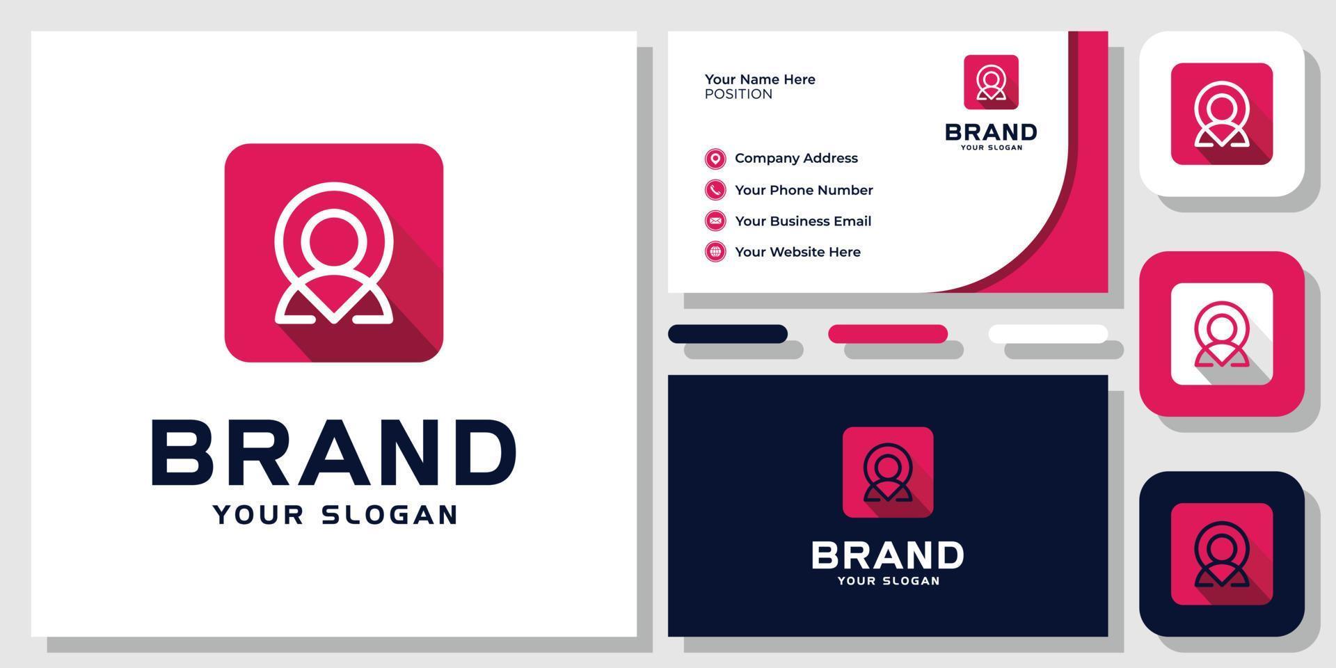 People Pin Map Human Location Travel Job Navigation Find App Logo