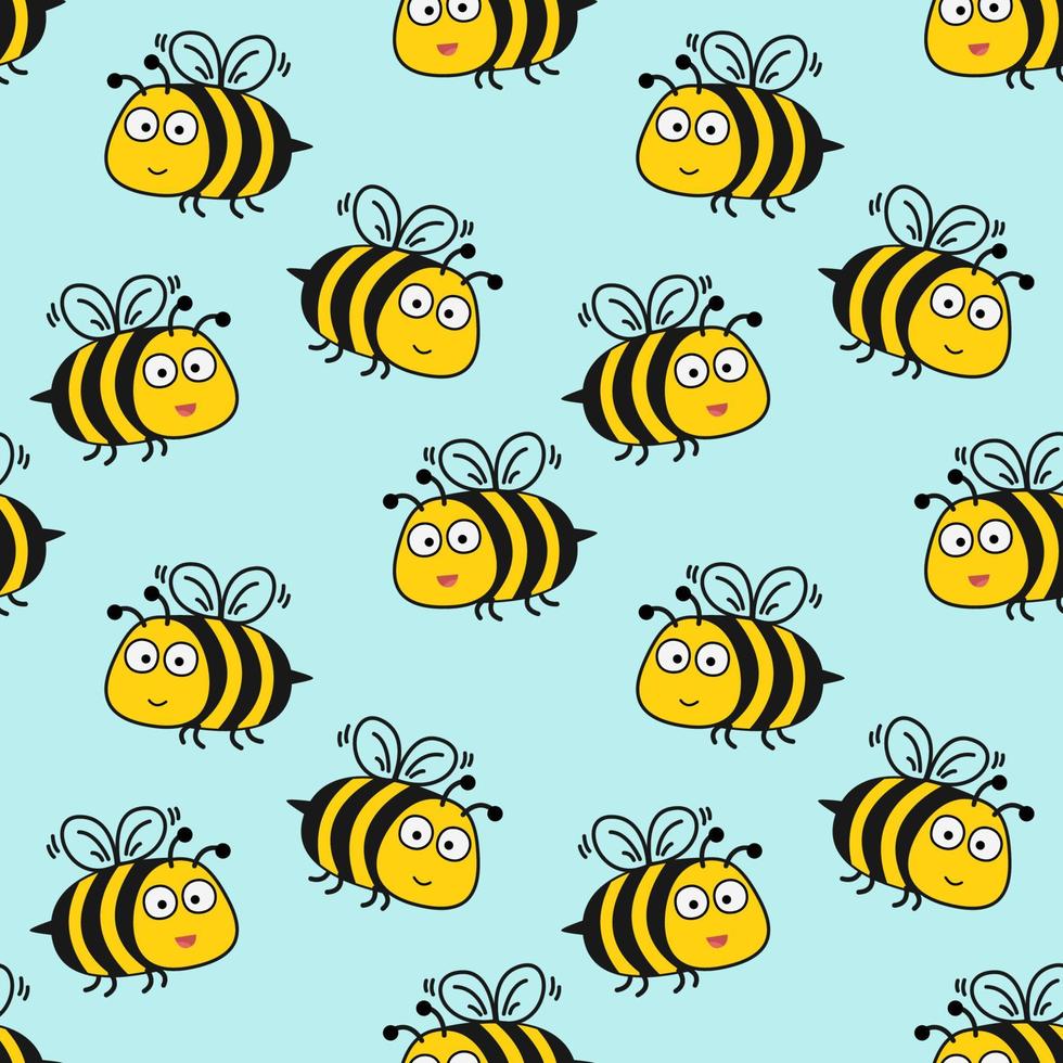 bee seamless pattern background vector illustration