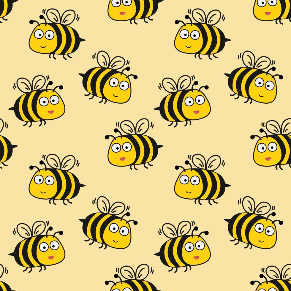 Ilustración de vector de fondo de patrón sin costuras de abeja