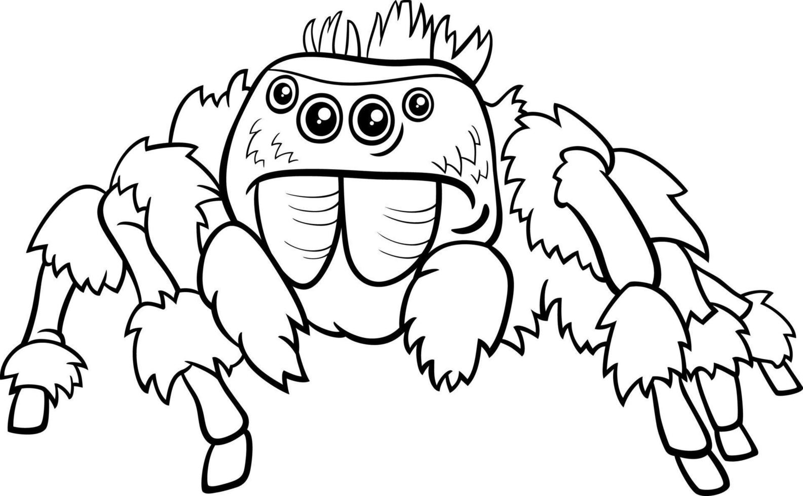 jumping spider insect character cartoon illustration vector