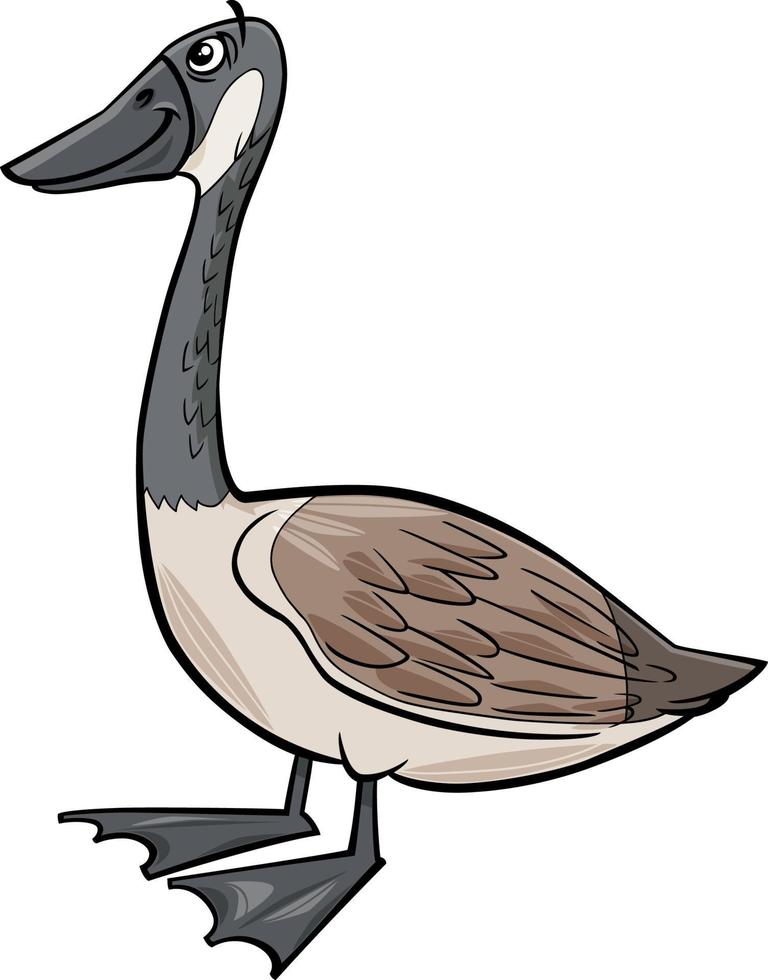 wild goose bird animal character cartoon illustration vector