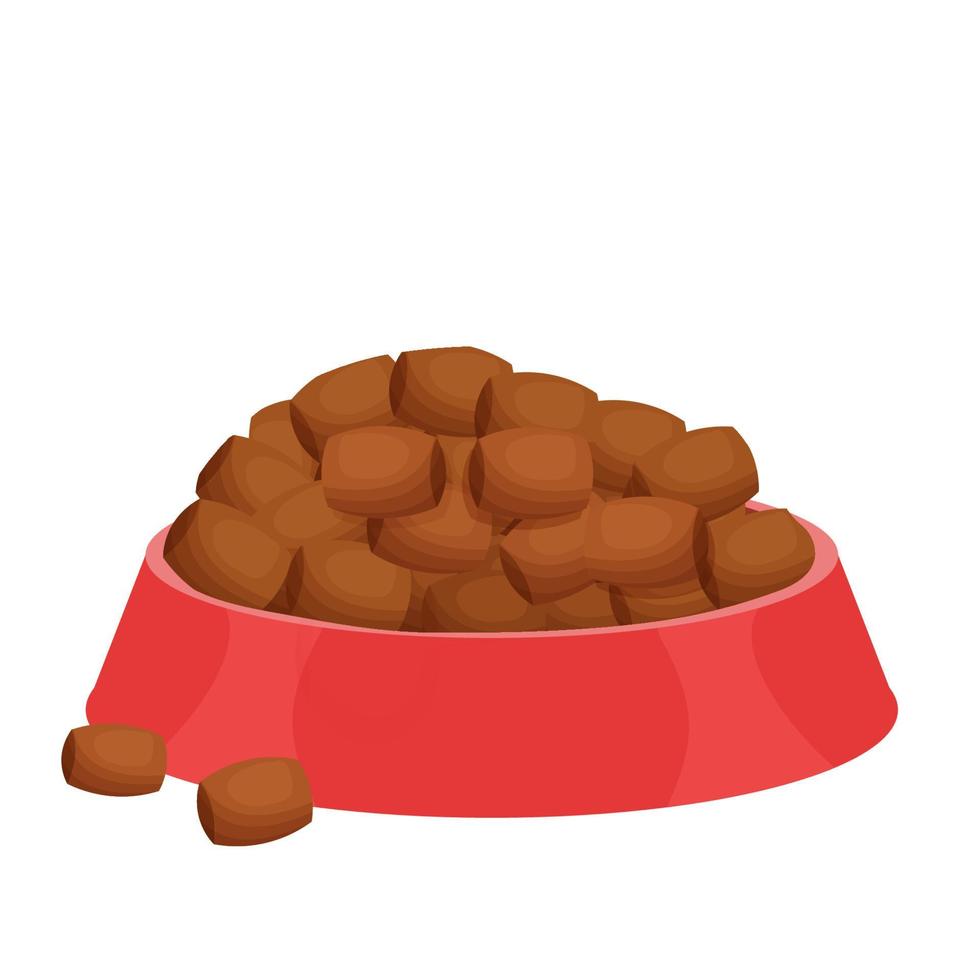 Dry pet food in red bowl in cartoon style isolated on white background. Dog or cat nutrition, container with dish. . Vector illustration 5489853 Vector Art at Vecteezy Dry pet food in red bowl in cartoon style isolated on white background. Dog or cat nutrition, container with dish. . Vector illustration 5489853 Vector Art at Vecteezy