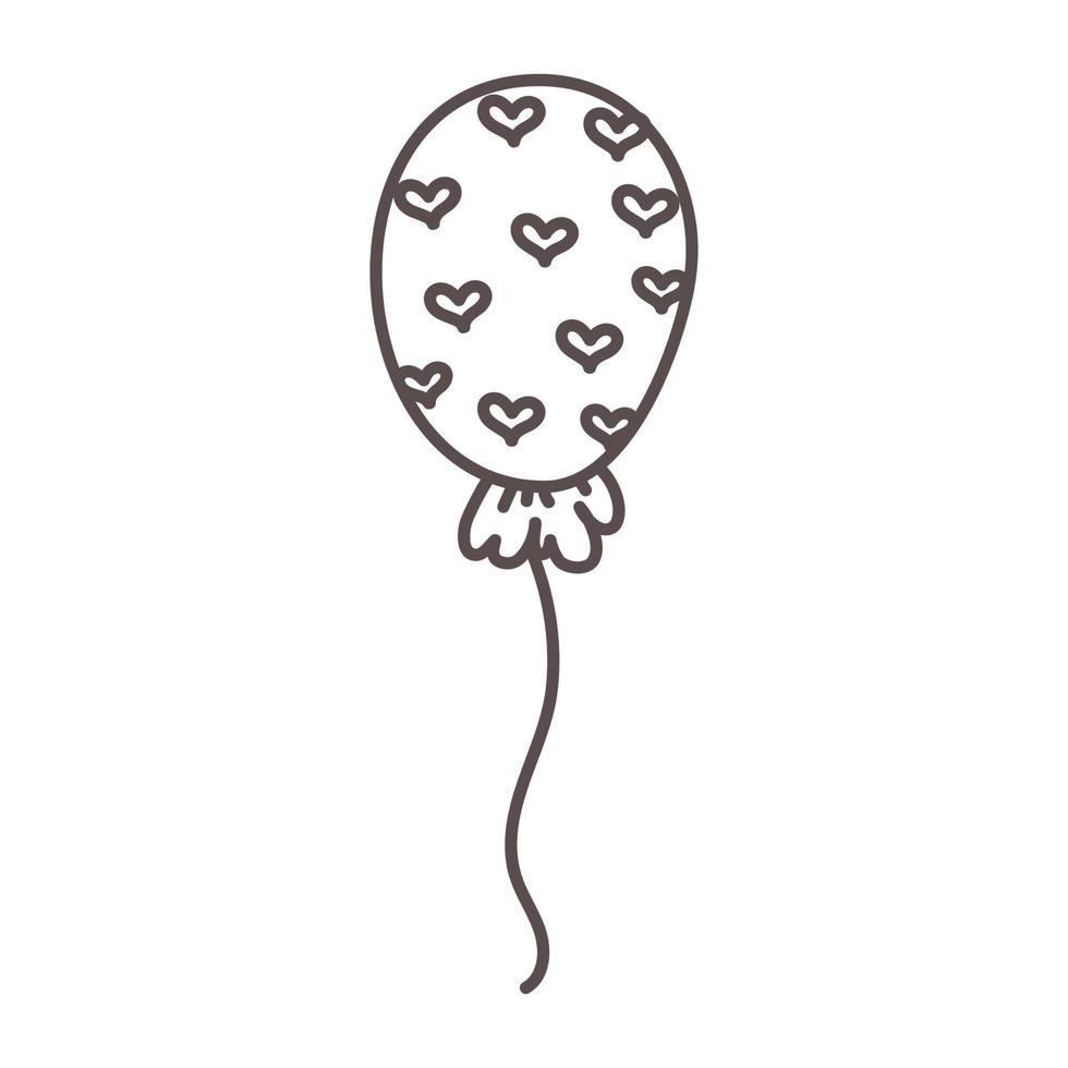 doodle baloon. Decorative party element.  Vector design concept for Valentines Day