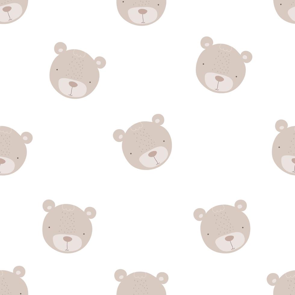 Seamless pattern with cute bears. simple flat vector. Hand drawing for children. animal theme. baby design for fabric, textile, wrapper, print. vector