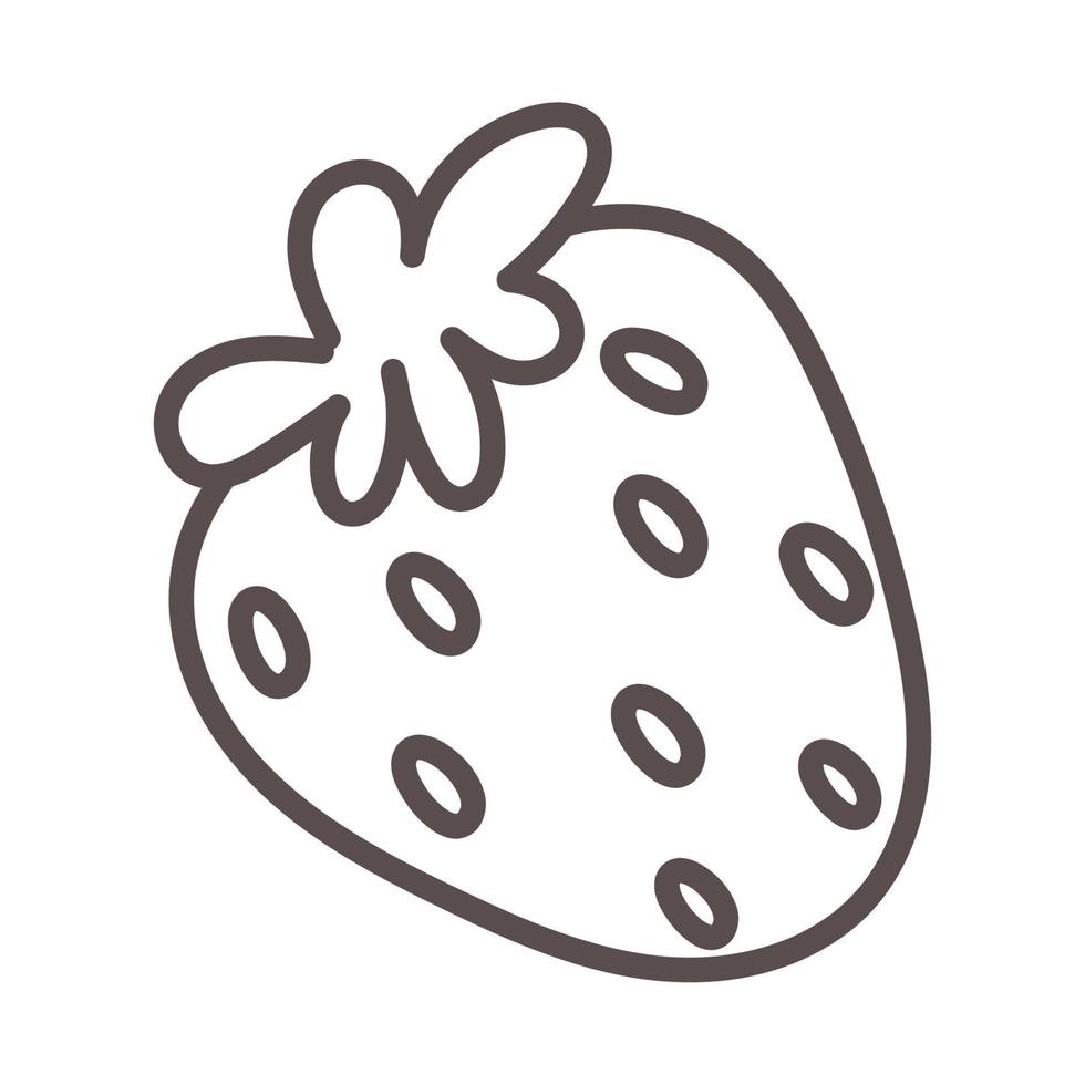 Strawberry hand drawn outline doodle icon. Vector sketch illustration of healthy berry - fresh raw strawberry for print, web, mobile and infographics isolated on white background.