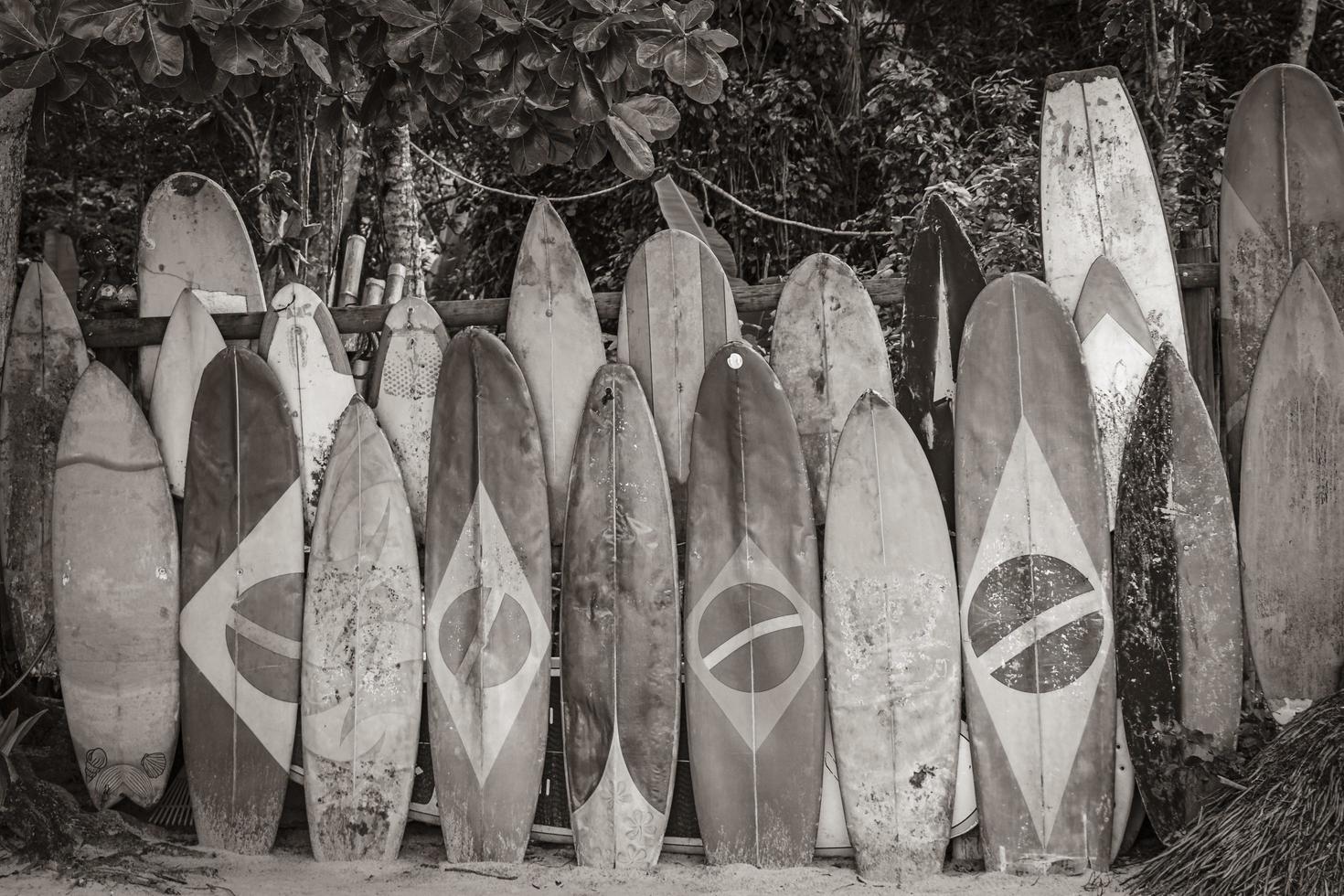 Cool Surfboards brazilian flag Ilha Grande Rio de Janeiro Brazil. photo