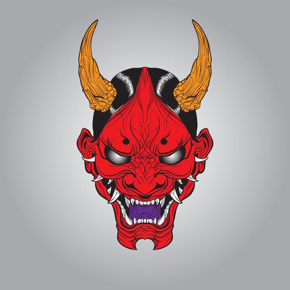 Print of the japanese hanya mask vektor illustration 5490160 Vector Art