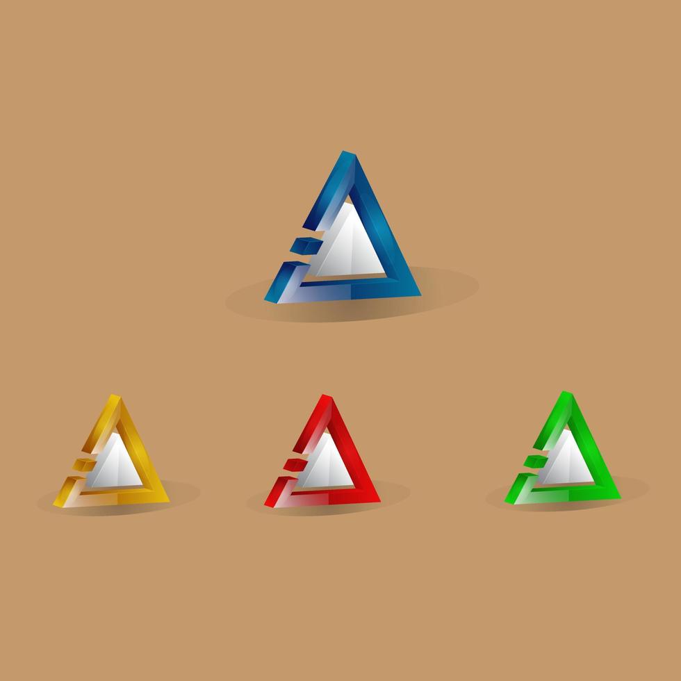 conjunto de vectores de logotipo brillante triángulo