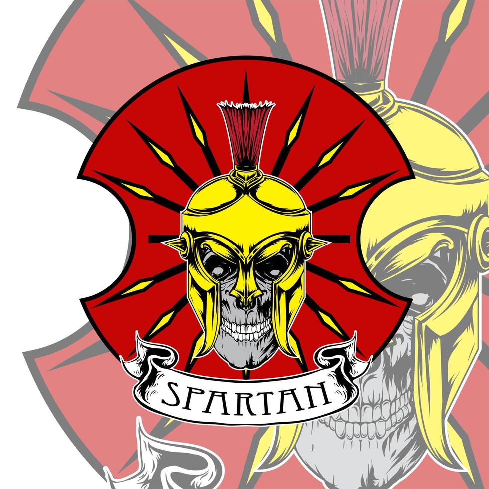the skull spartan design illustration vector