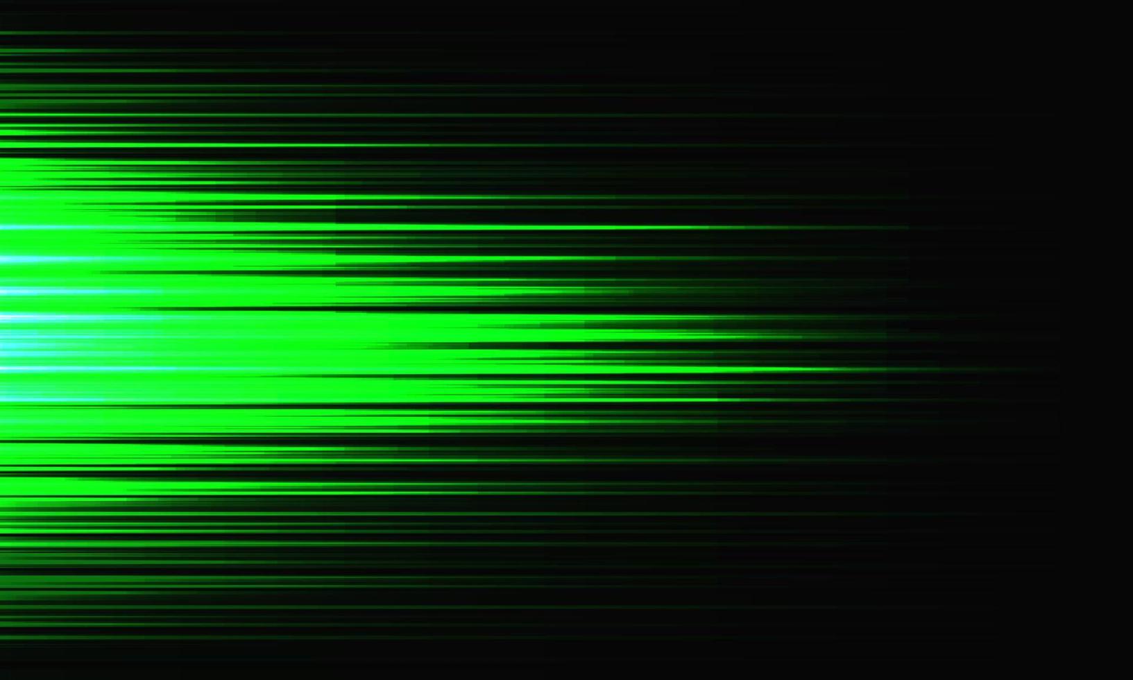 dinámica de velocidad de luz verde abstracta en vector de fondo futurista de tecnología negra