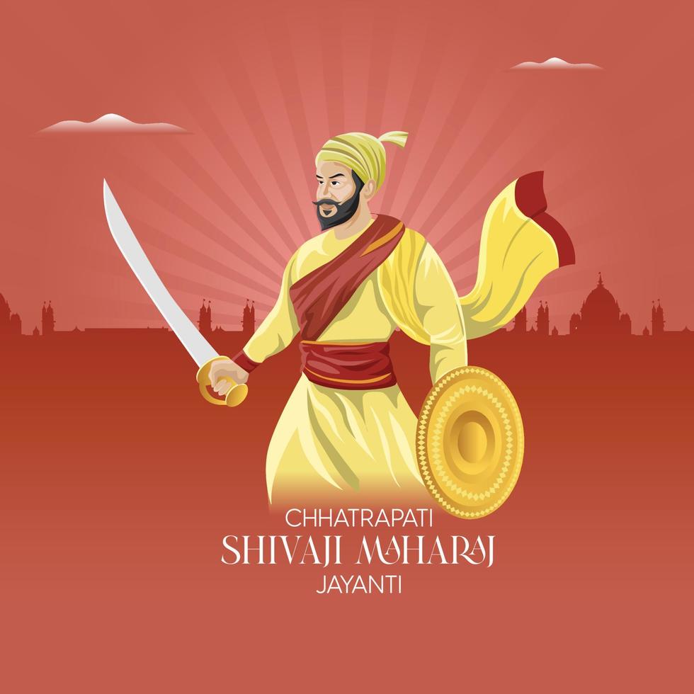 illustration of chhatrapati shivaji maharaj jayanti vector