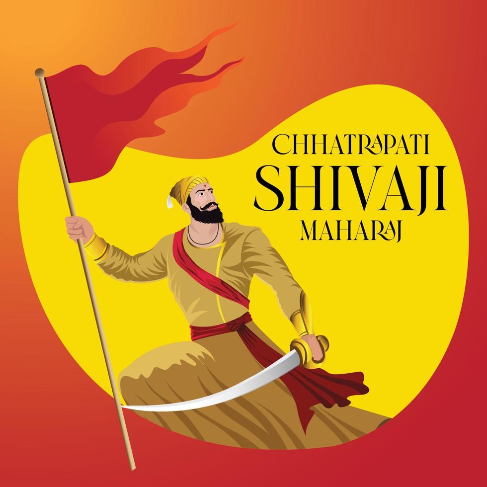 illustration of chhatrapati shivaji maharaj jayanti vector