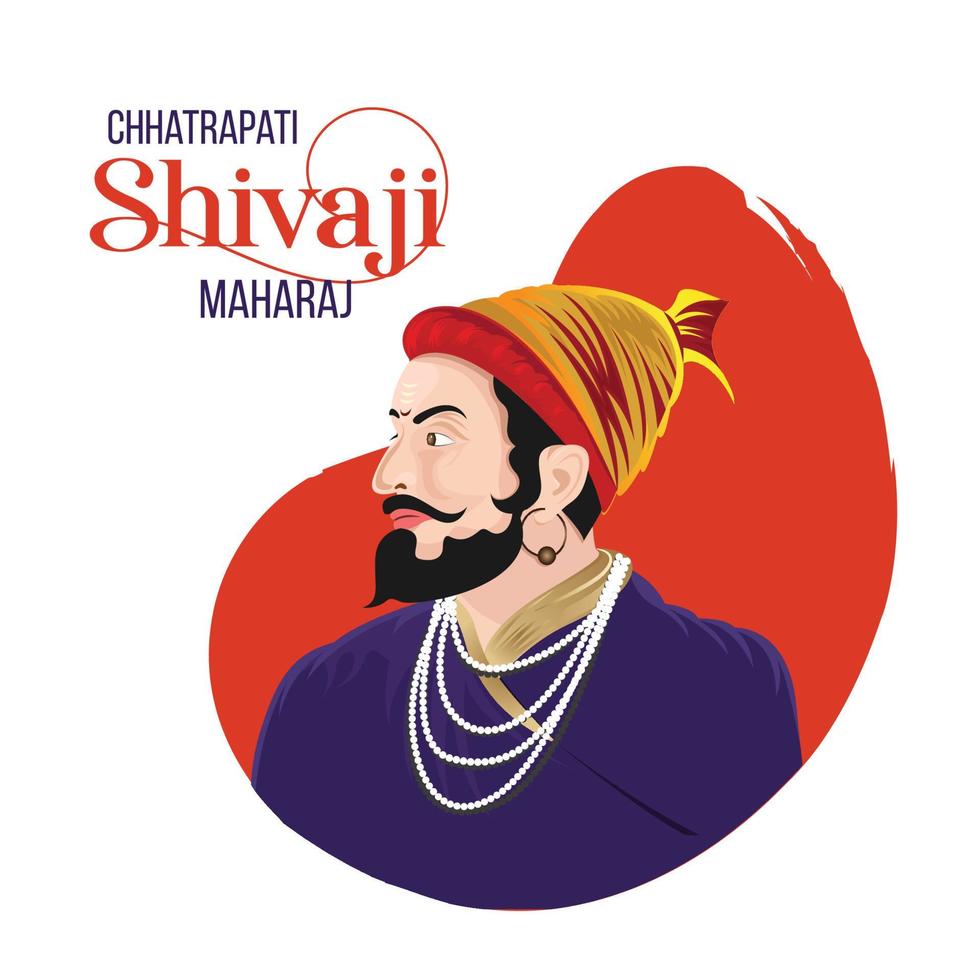 illustration of chhatrapati shivaji maharaj jayanti vector