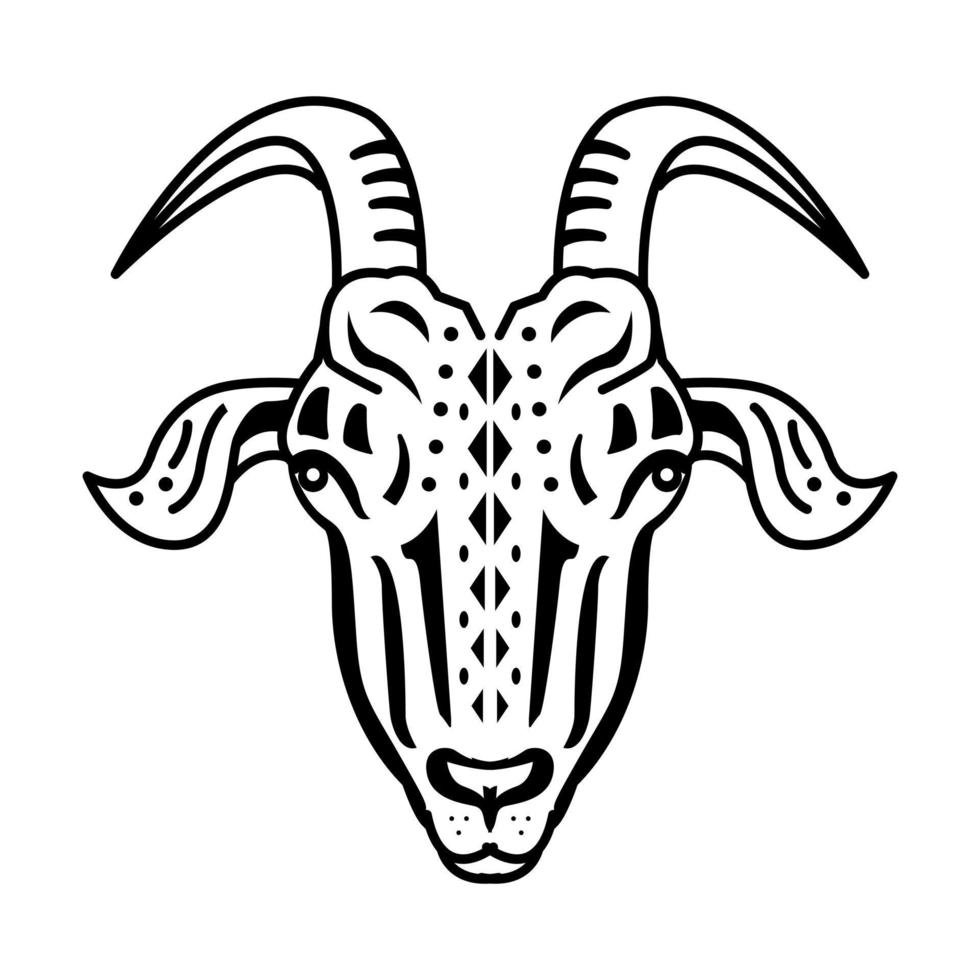 Stylized goat head chinese zodiac sign. vector