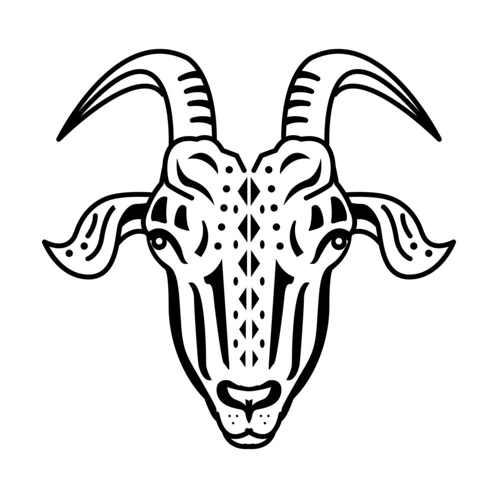 Stylized goat head chinese zodiac sign. vector