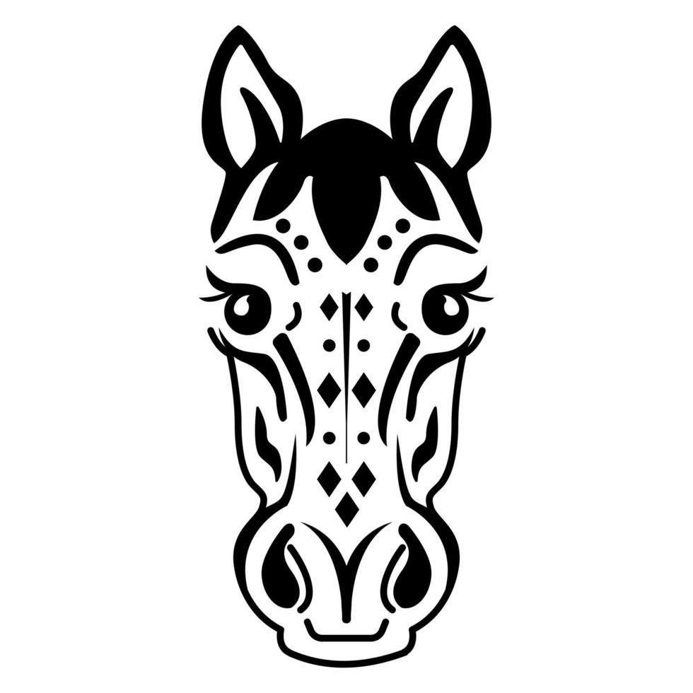 Stylized horse head chinese zodiac sign. vector