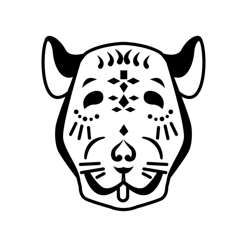 Stylized mouse head chinese zodiac sign. vector