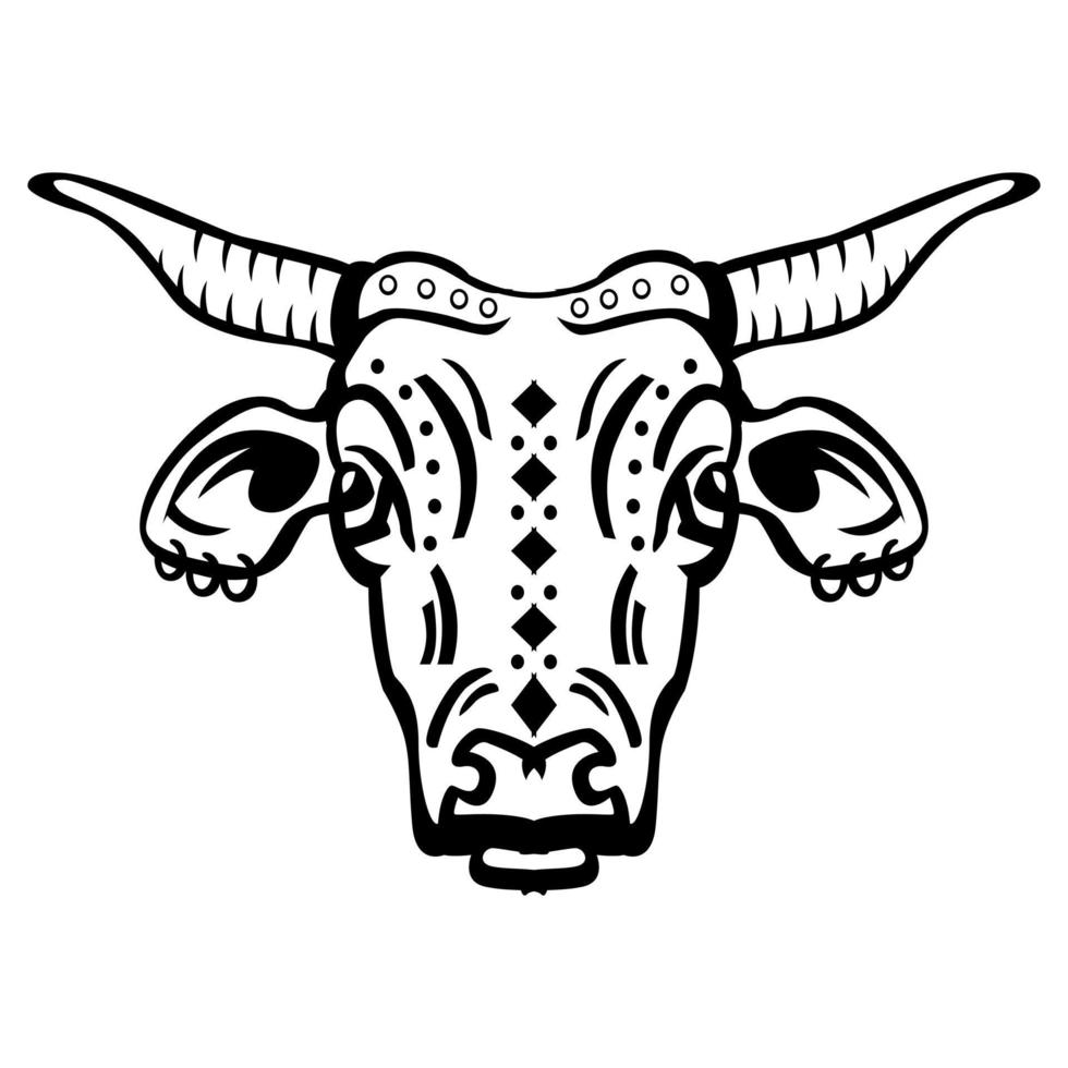 Stylized ox head chinese zodiac sign. vector