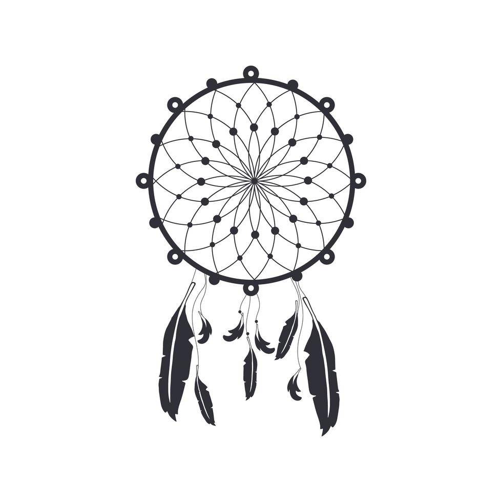 Dream catcher isolated on white background. vector