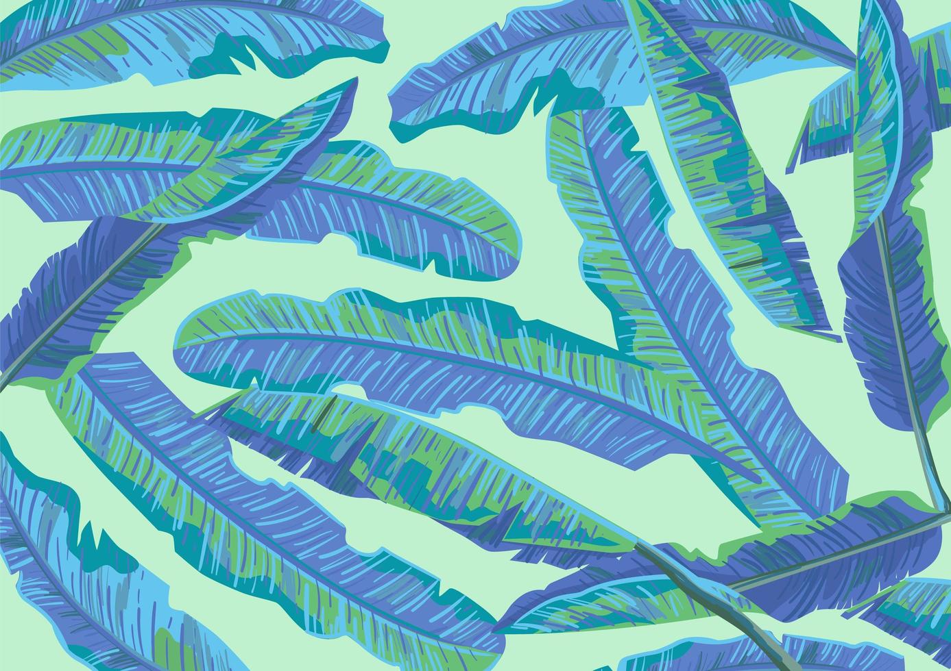 Vector banana leaves seamless pattern.