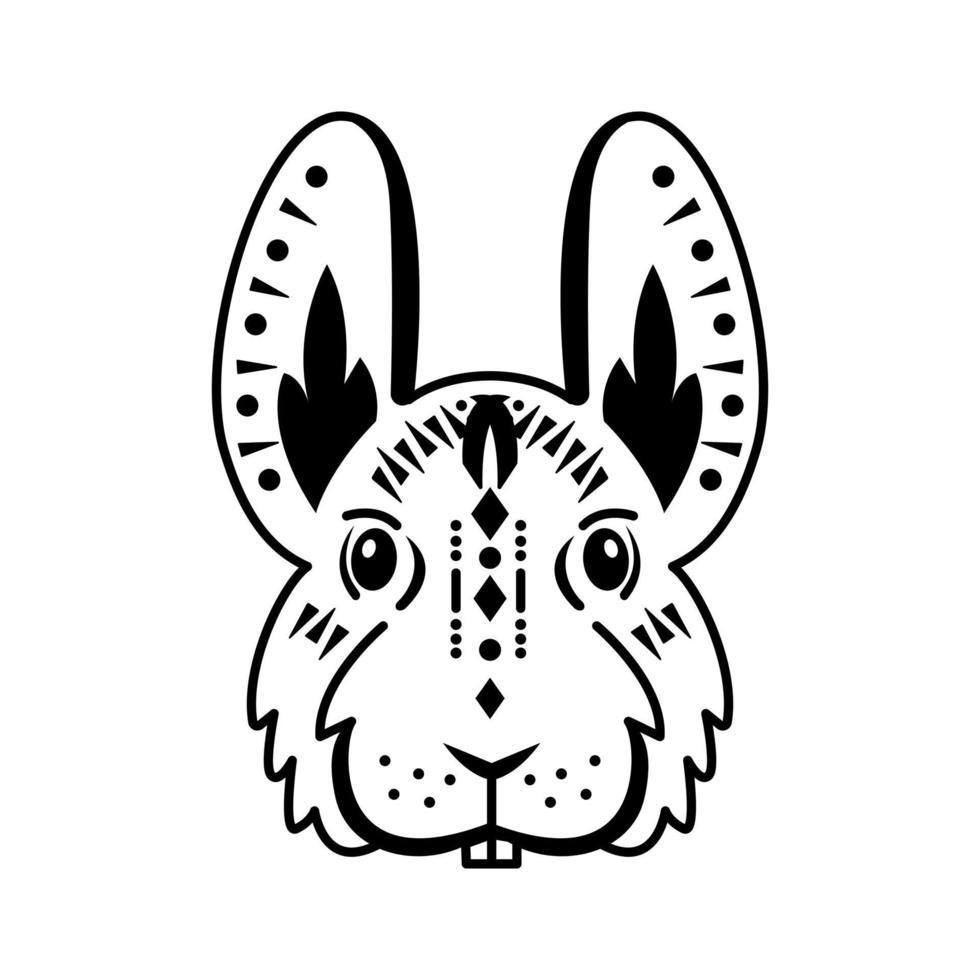 Stylized rabbit head chinese zodiac sign. vector