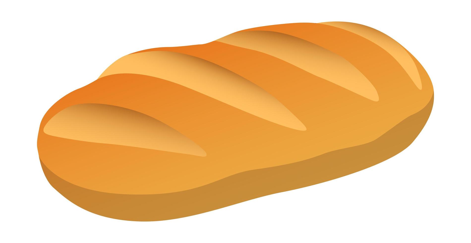 Realistic freshly baked loaf of bread on white background - Vector