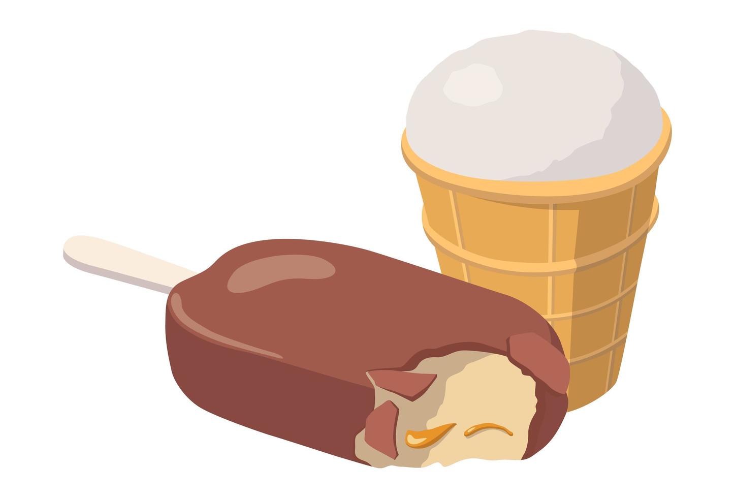 Helado realista aislado sobre fondo blanco - vector