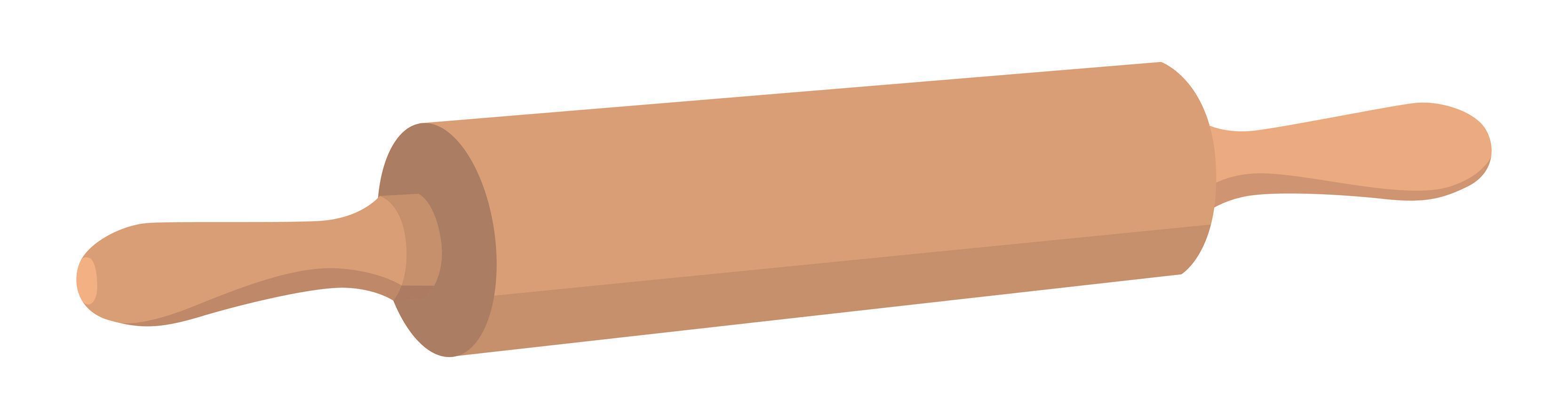 Realistic drawing of a rolling pin on a white background - Vector