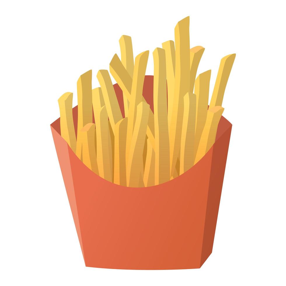 Realistic cooked fresh french fries white background - Vector