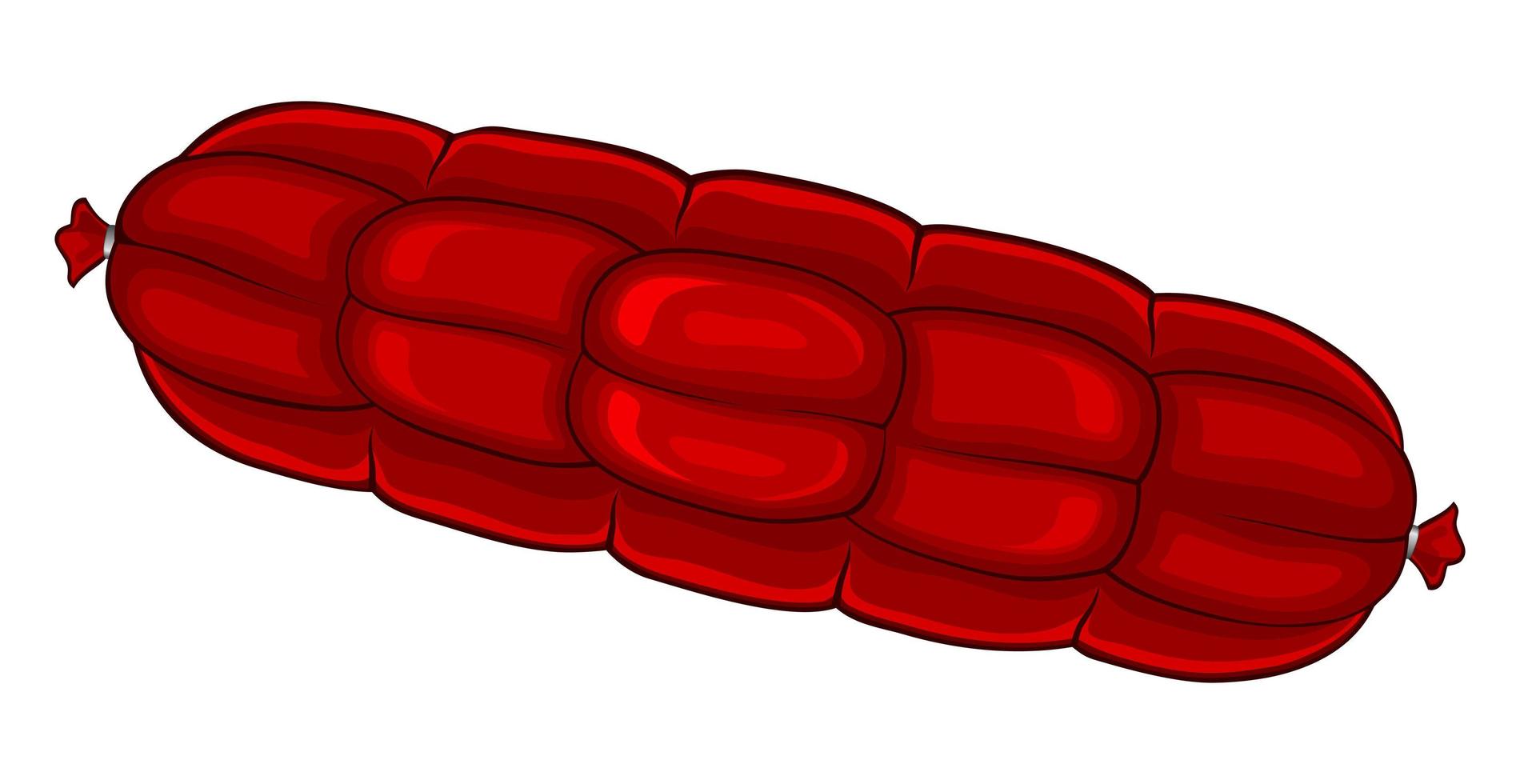 Realistic fresh sausage isolated on white background - Vector