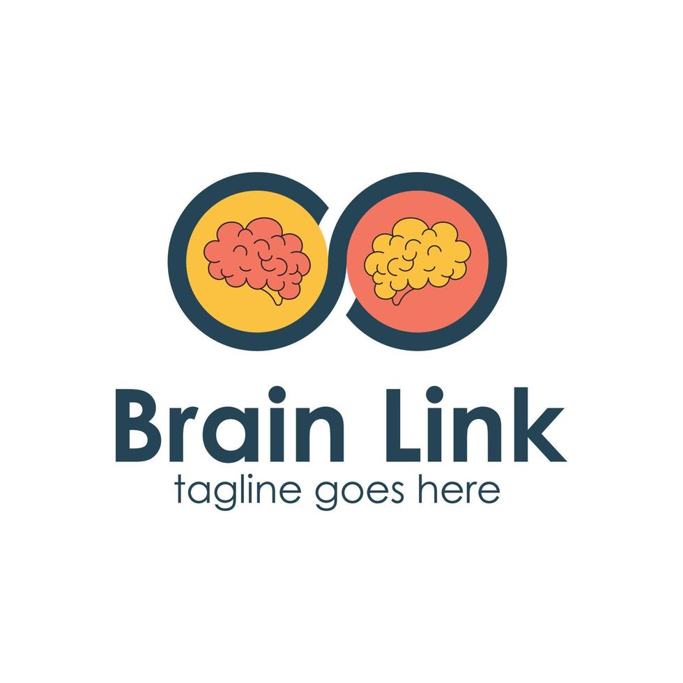 Brain Link logo design template with infinity line simple and elegant. perfect for business, app icon, mobile, etc. vector