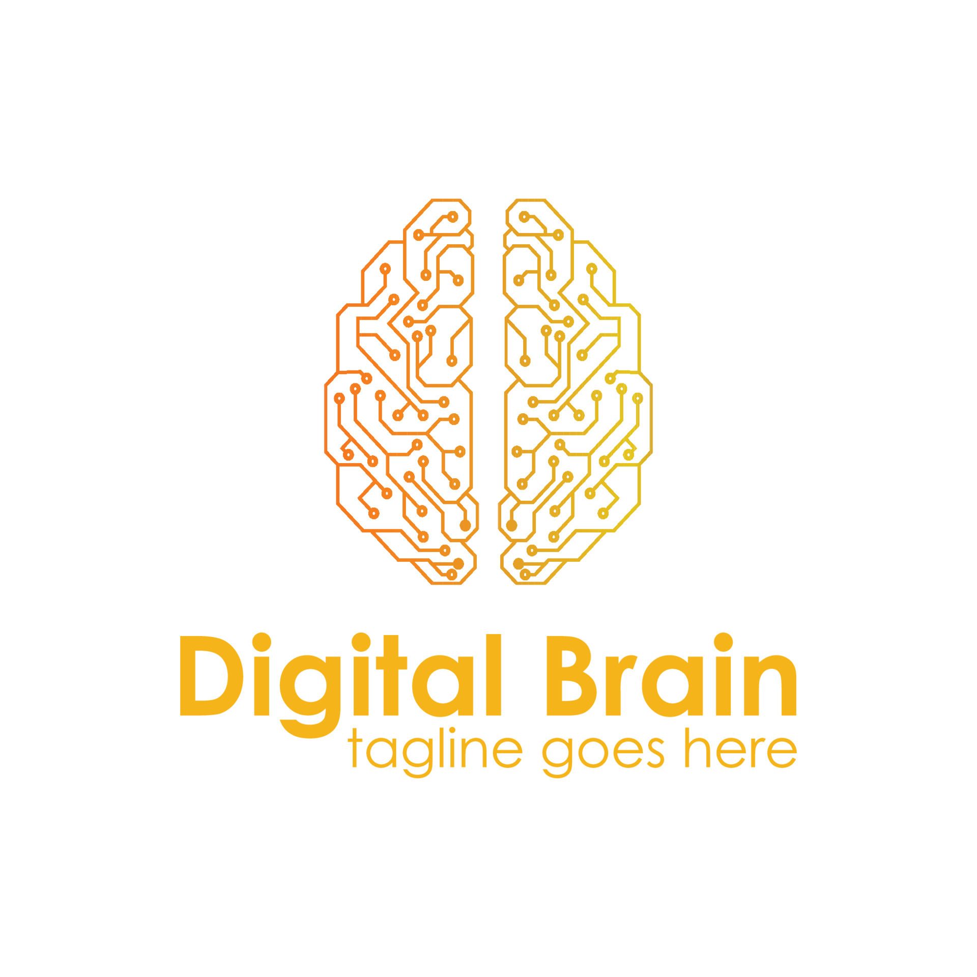 Logo Digital Brain with technology design template simple and minimalist.  perfect for mobile, business, app, technology, etc. 5490686 Vector Art at  Vecteezy