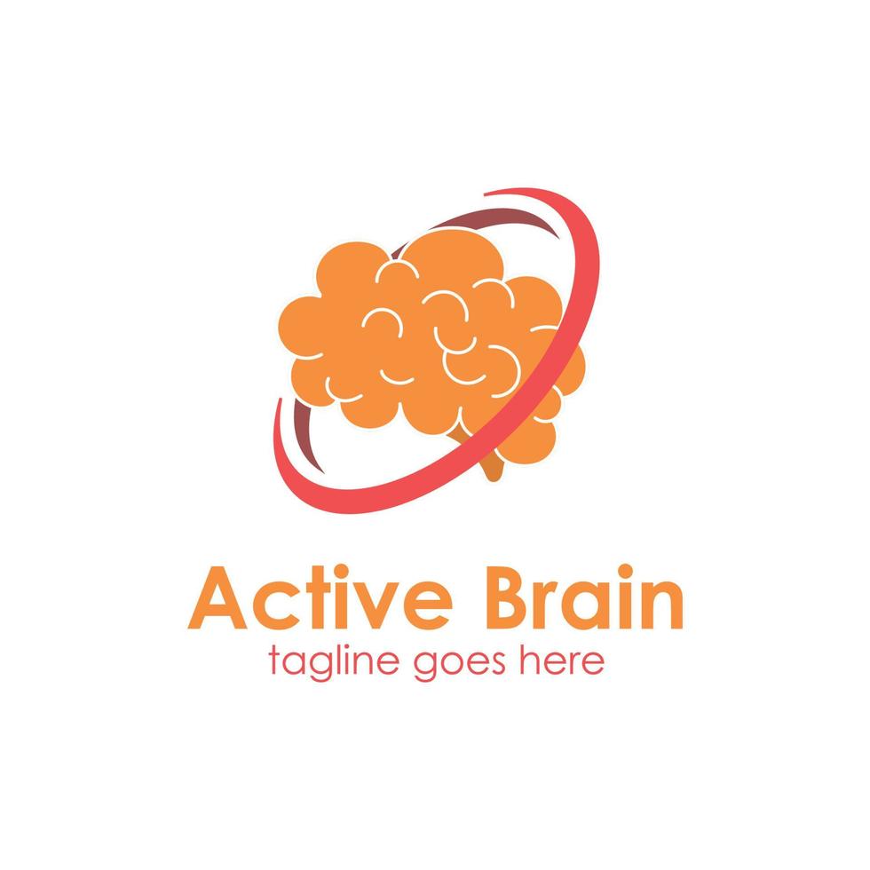 Active Brain logo design template simple and unique. perfect for business, mobile, app icon, etc. vector