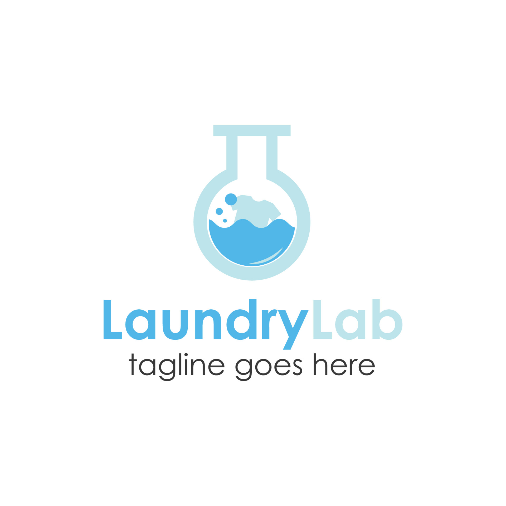 Laundry Lab logo design template with bottle lab icon. perfect for