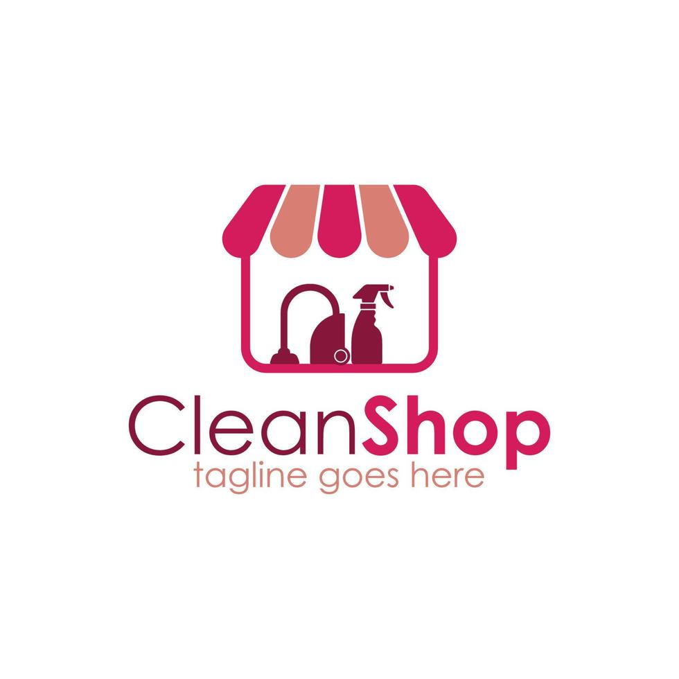 Clean shop logo design template with clean tools and market simple and unique. perfect for business, market, store, etc. vector