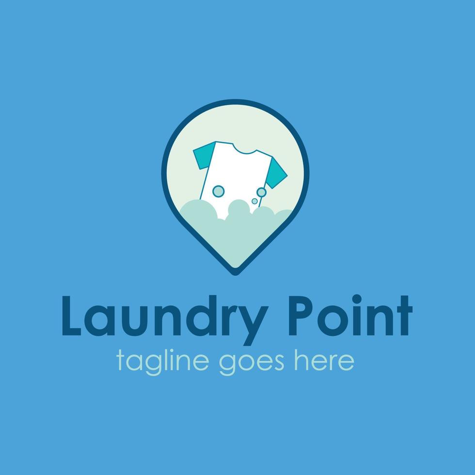 Laundry Point logo design template with location icon. perfect for business, home, store, company, etc. vector