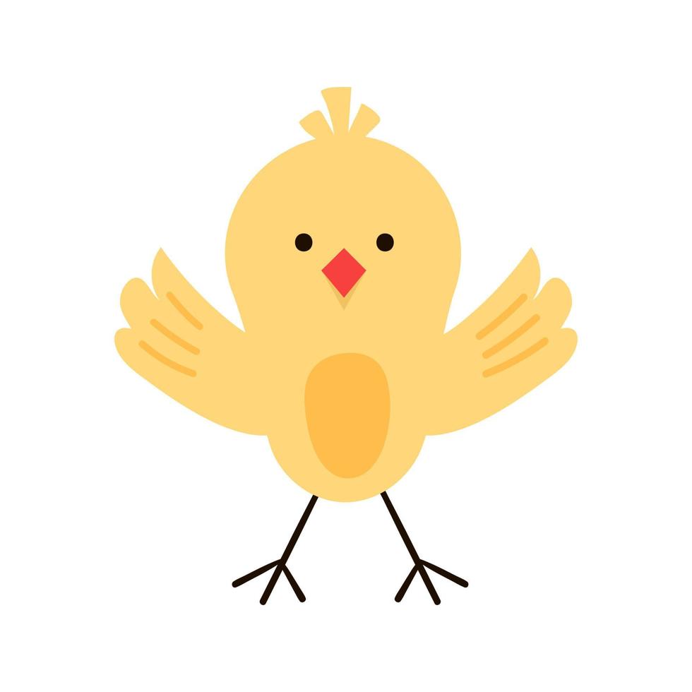 cute yellow easter chicken sitting waiting for easter. isolated on white vector