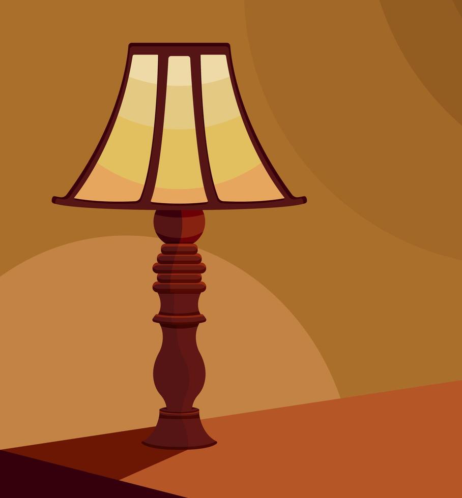 lámpara elegante en una ilustración de vector de habitación cálida