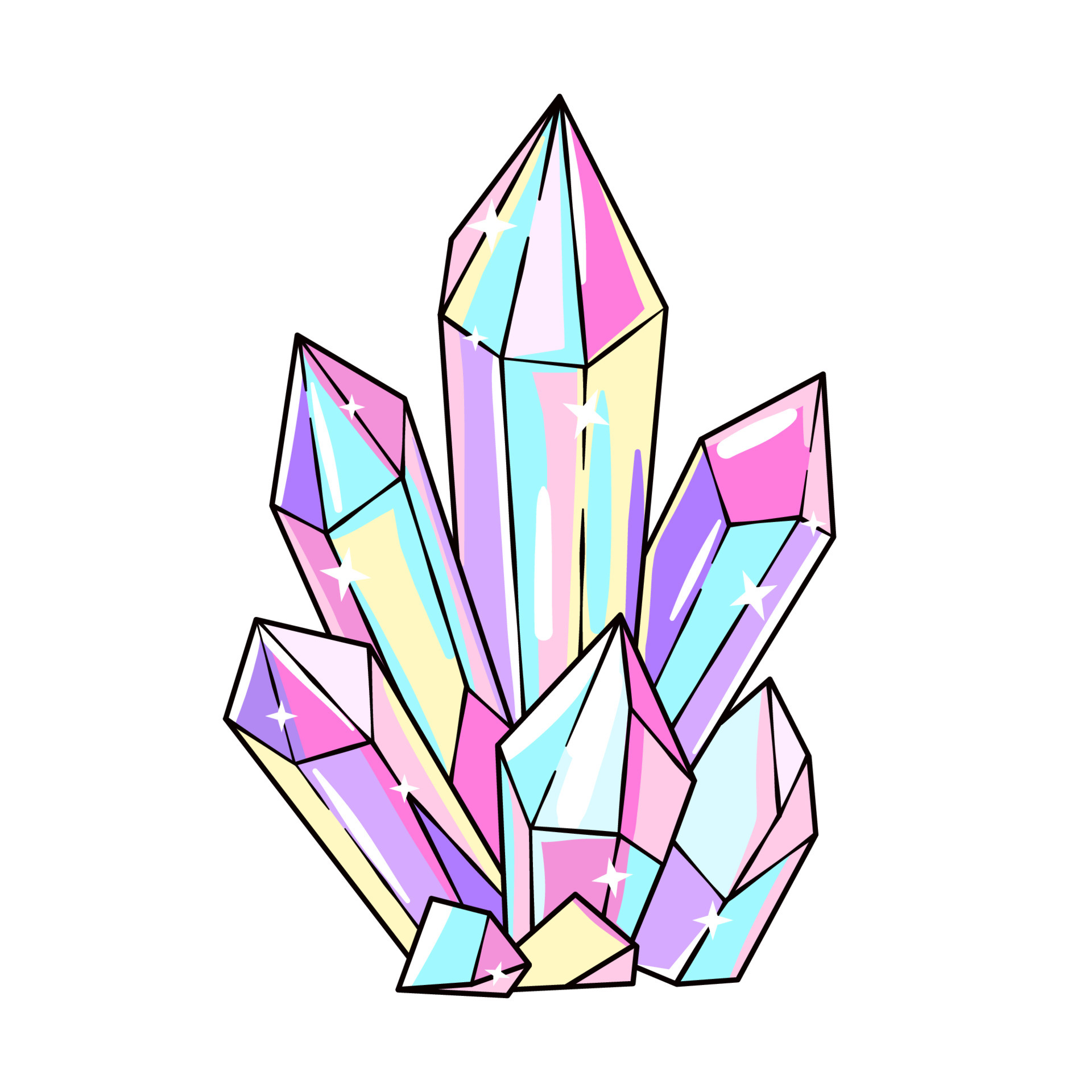 crystal sketch  Crystal illustration Crystal drawing Minerals  illustration