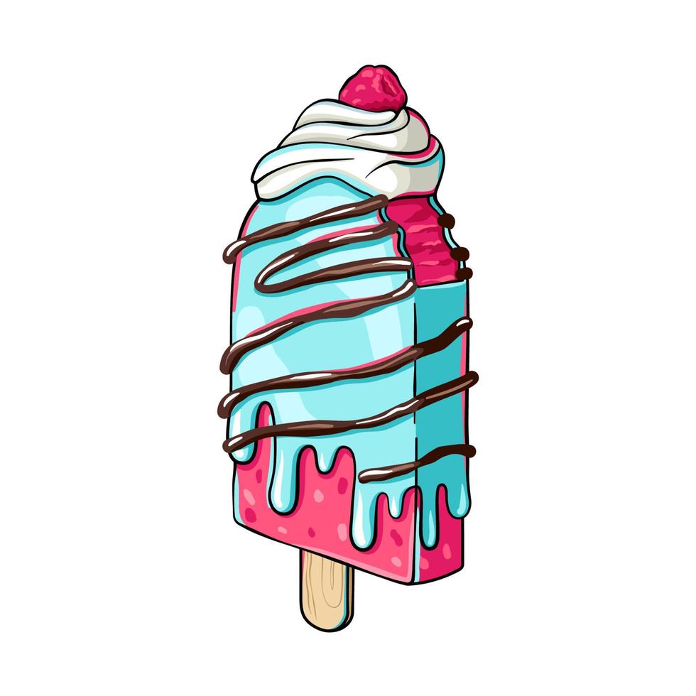 Fruit ice cream vector