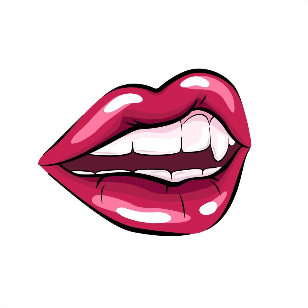 labios de mujer vampiro vector