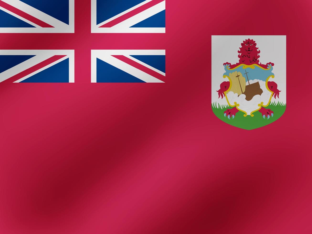 Vector Realistic Wavy Illustration Of Bermuda Flag Design