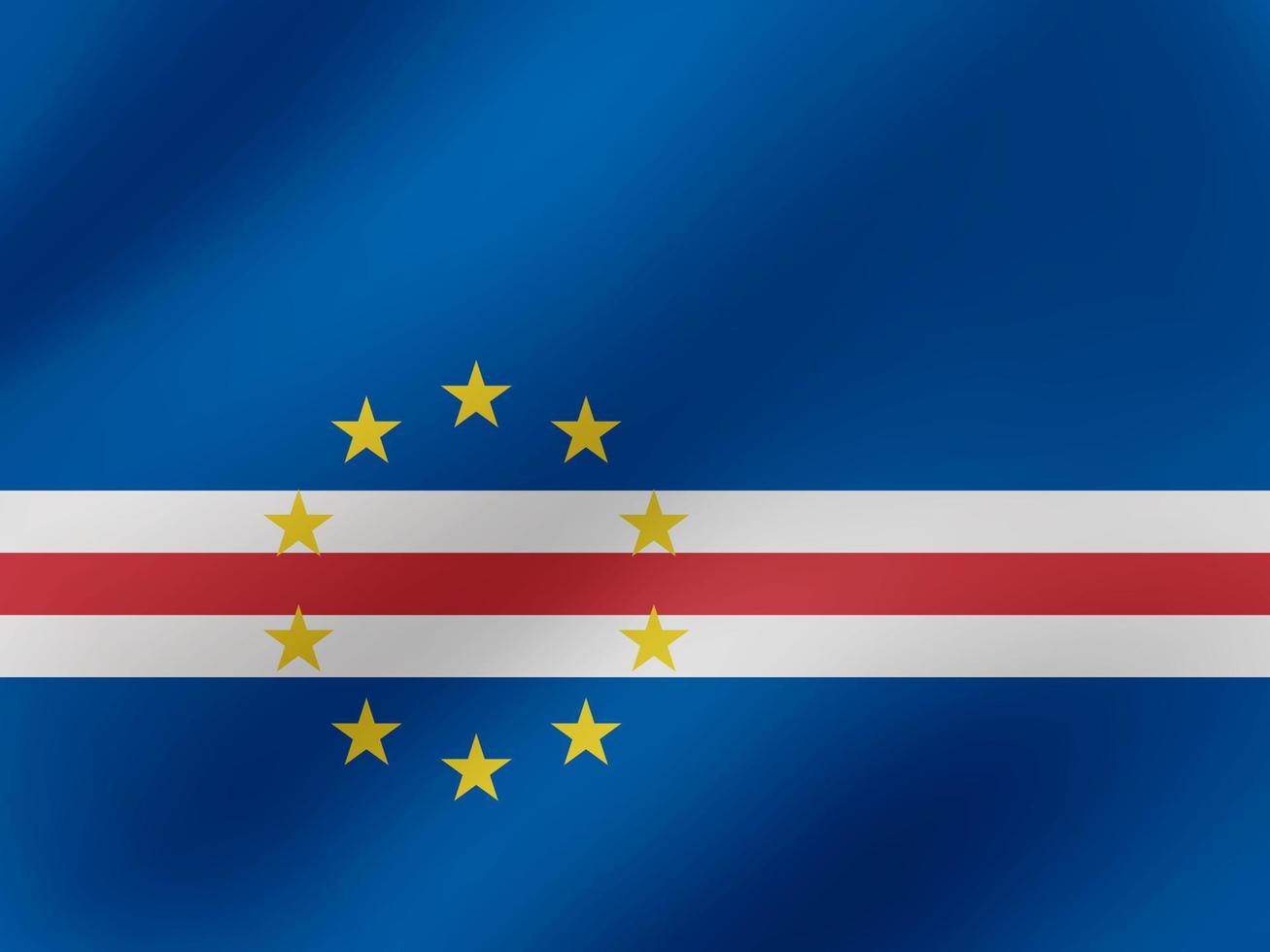 Vector Realistic Wavy Illustration Of Cape Verde Flag Design