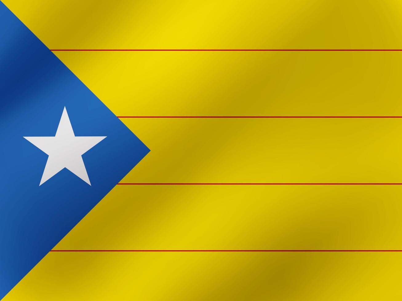 Vector Realistic Wavy Illustration Of Catalonia Flag Design