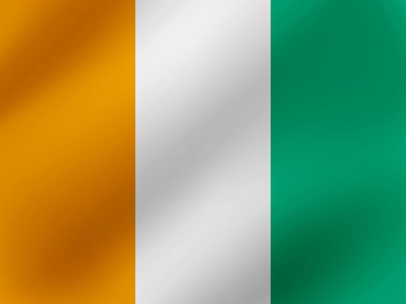 Vector Realistic Wavy Illustration Of Ivory Coast Flag Design