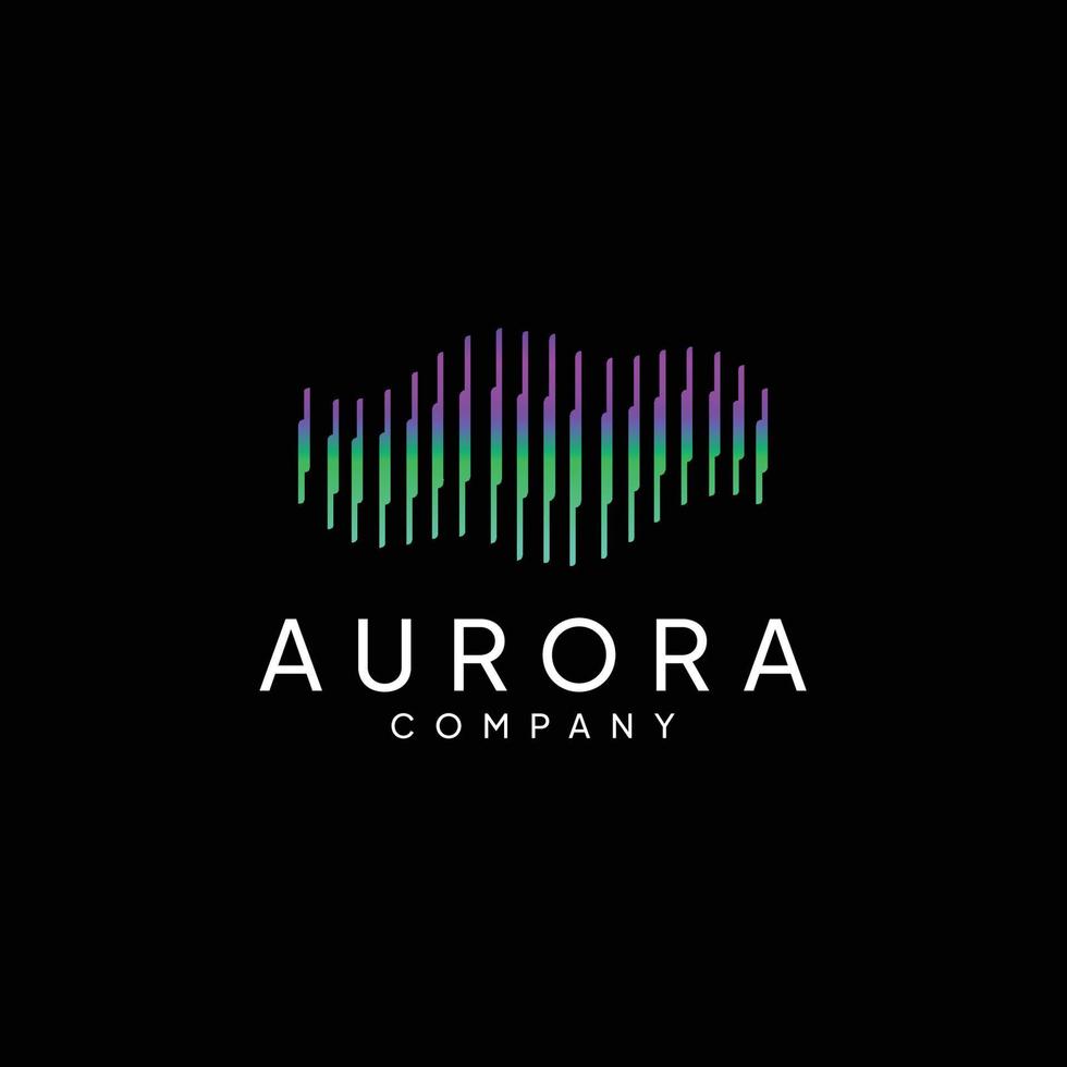 Ilustración de vector de diseño de icono de logotipo de aurora